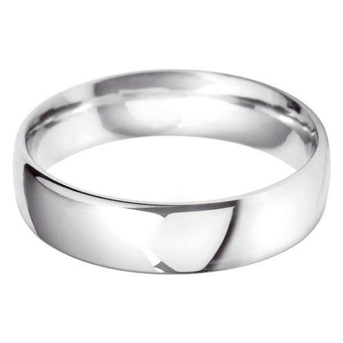 18ct White Gold Gents BC Shaped Wedding Ring