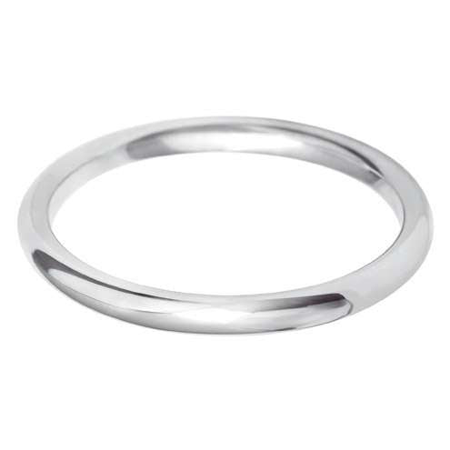 Platinum Ladies Court Shaped Wedding Ring