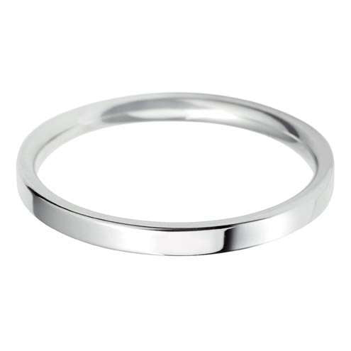 Platinum Ladies FC Shaped Wedding Ring