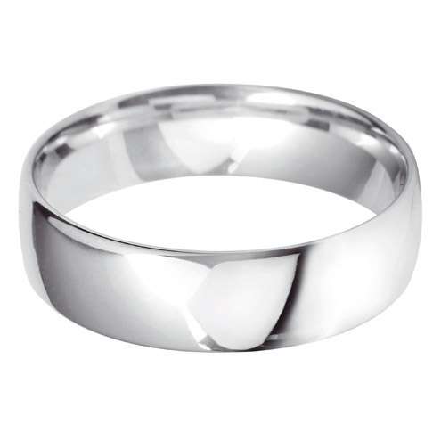 18ct White Gold Gents BLC Shaped Wedding Ring