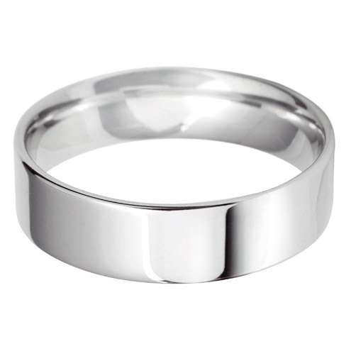 18ct White Gold Gents FC Shaped Wedding Ring