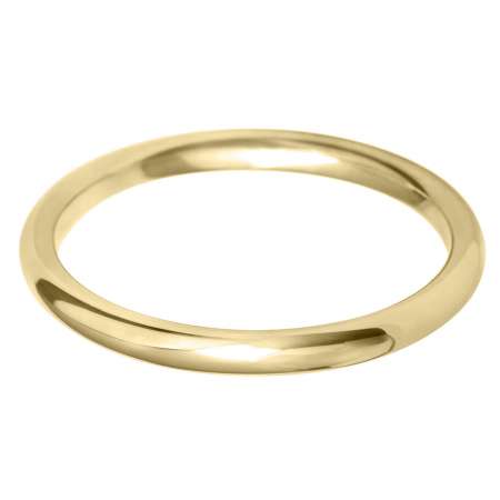 9ct Yellow Gold Ladies Court Shaped Wedding Ring