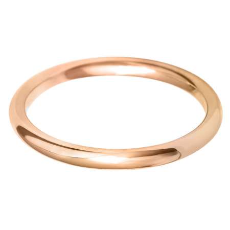 18ct Rose Gold Ladies Court Shaped Wedding Ring